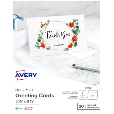 Avery Printable Greeting Cards, Half-Fold, 5.5